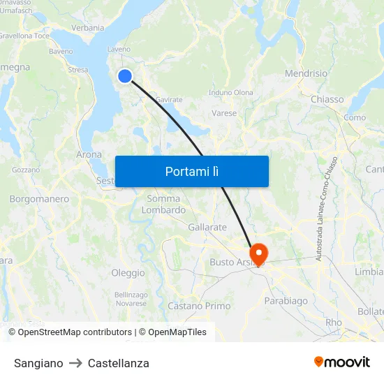 Sangiano to Castellanza map