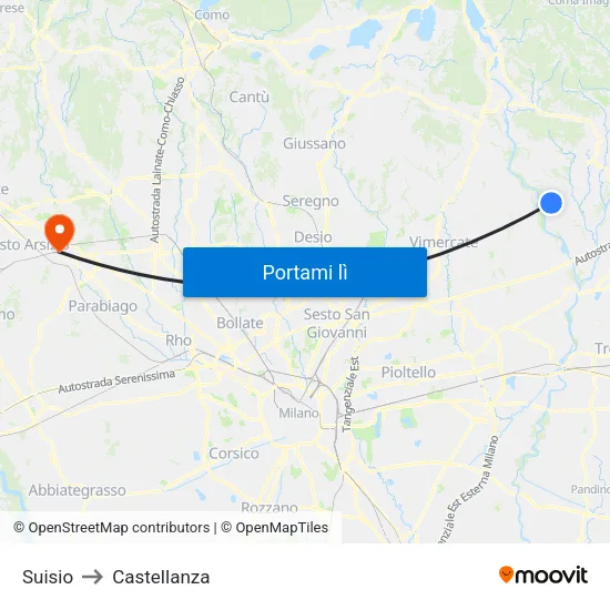 Suisio to Castellanza map