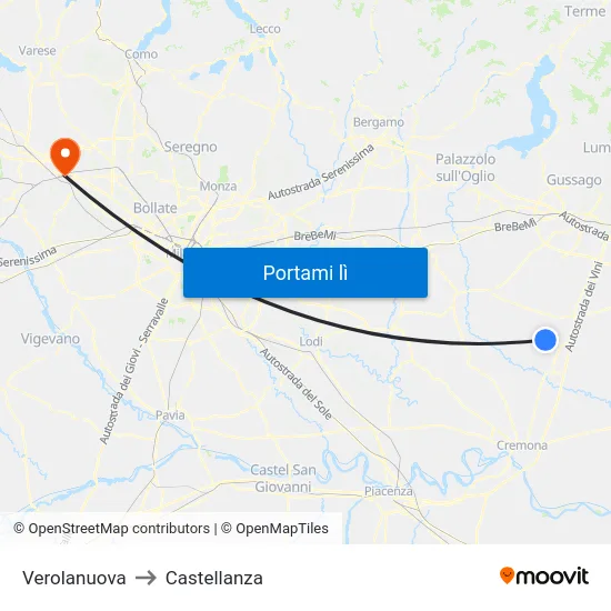 Verolanuova to Castellanza map
