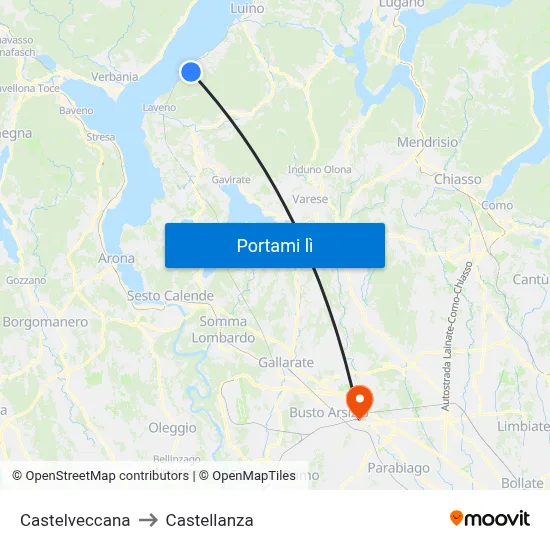 Castelveccana to Castellanza map