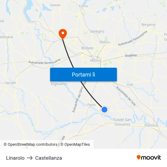 Linarolo to Castellanza map
