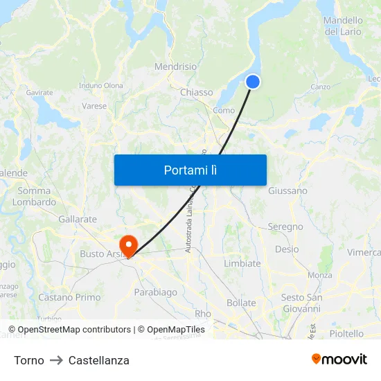 Torno to Castellanza map