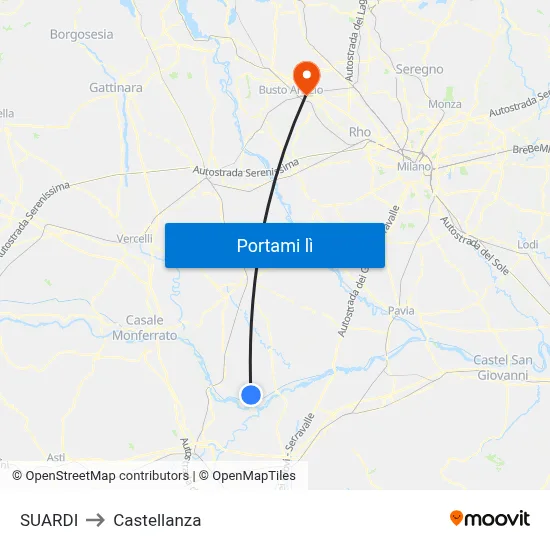 SUARDI to Castellanza map
