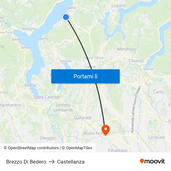 Brezzo Di Bedero to Castellanza map