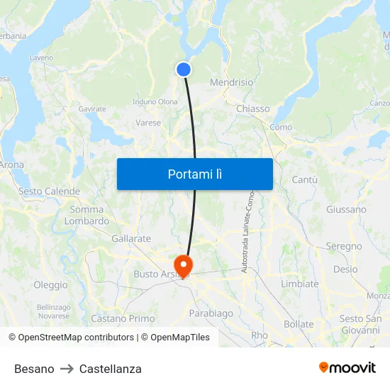 Besano to Castellanza map