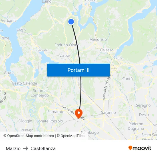 Marzio to Castellanza map