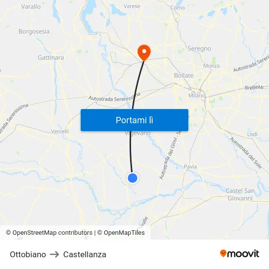 Ottobiano to Castellanza map