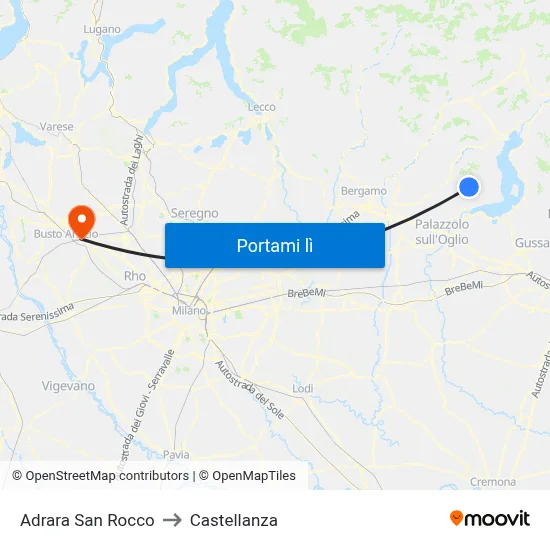 Adrara San Rocco to Castellanza map