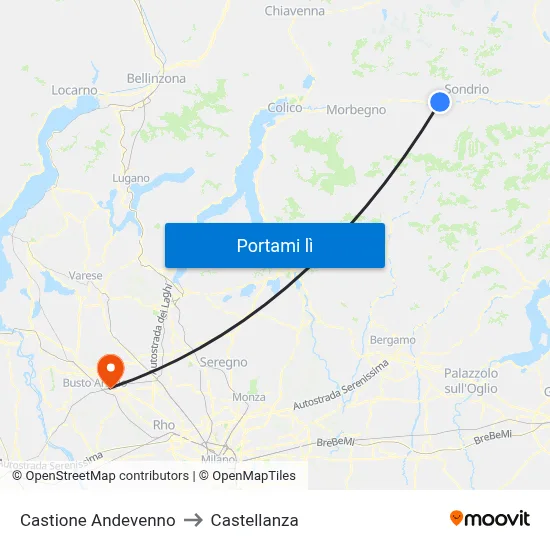 Castione Andevenno to Castellanza map