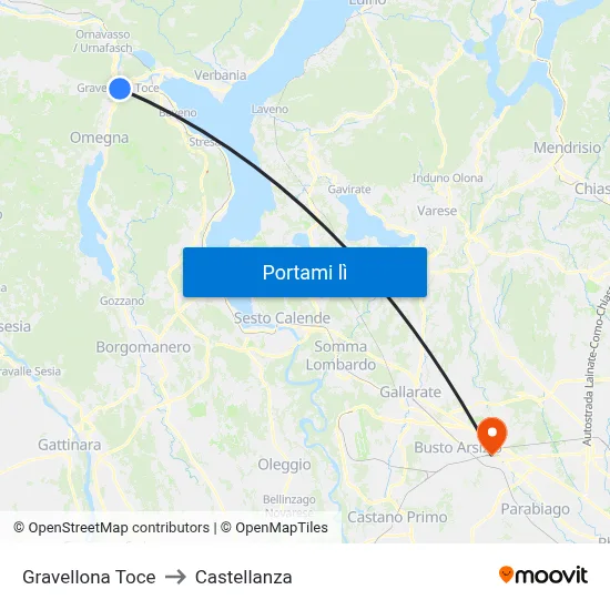 Gravellona Toce to Castellanza map