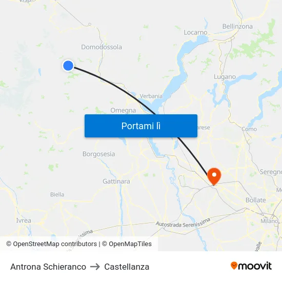 Antrona Schieranco to Castellanza map