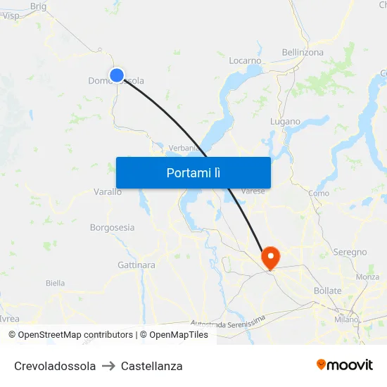 Crevoladossola to Castellanza map