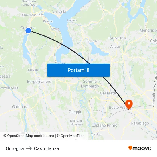 Omegna to Castellanza map