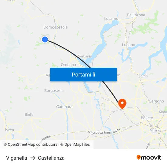 Viganella to Castellanza map