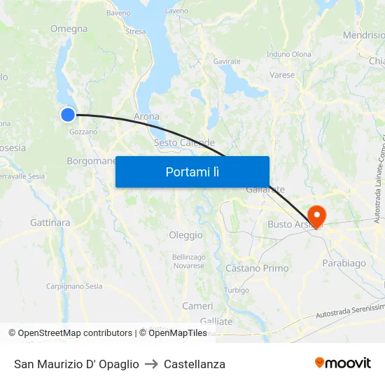 San Maurizio D' Opaglio to Castellanza map
