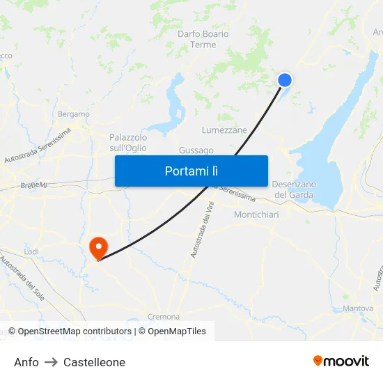 Anfo to Castelleone map