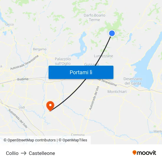 Collio to Castelleone map