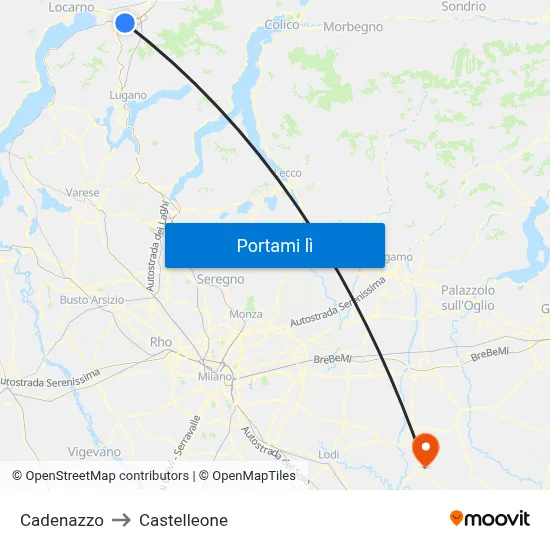 Cadenazzo to Castelleone map