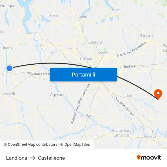 Landiona to Castelleone map