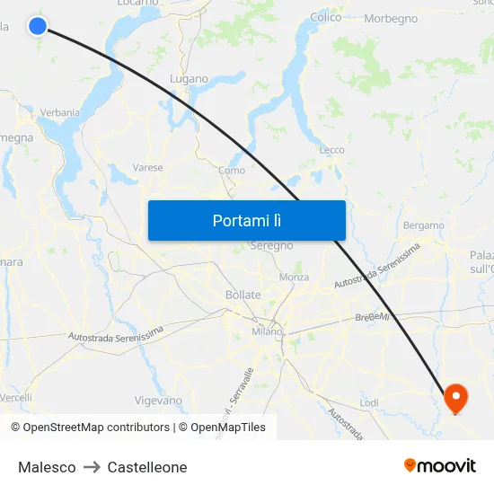 Malesco to Castelleone map