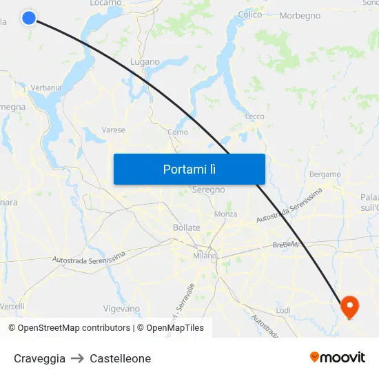 Craveggia to Castelleone map