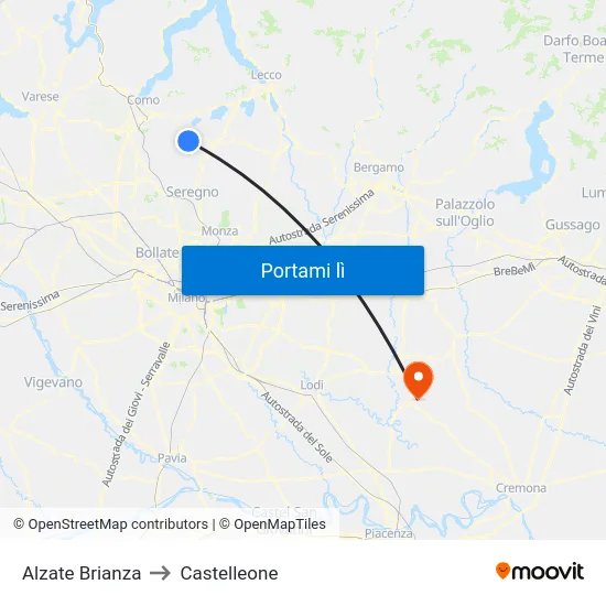 Alzate Brianza to Castelleone map