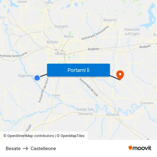 Besate to Castelleone map