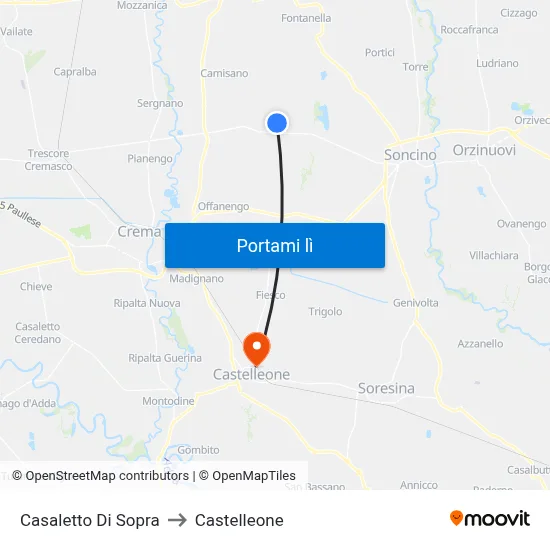 Casaletto Di Sopra to Castelleone map