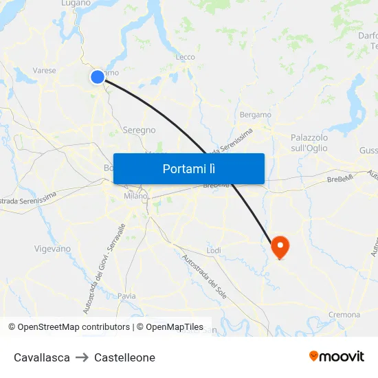 Cavallasca to Castelleone map