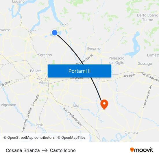 Cesana Brianza to Castelleone map