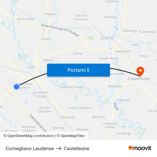 Cornegliano Laudense to Castelleone map