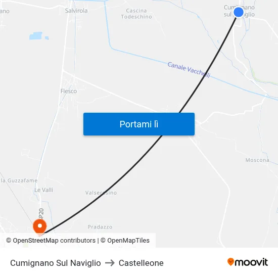 Cumignano Sul Naviglio to Castelleone map