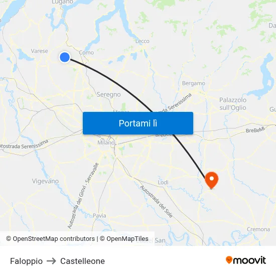 Faloppio to Castelleone map