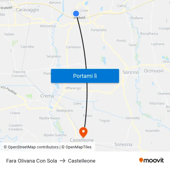 Fara Olivana Con Sola to Castelleone map