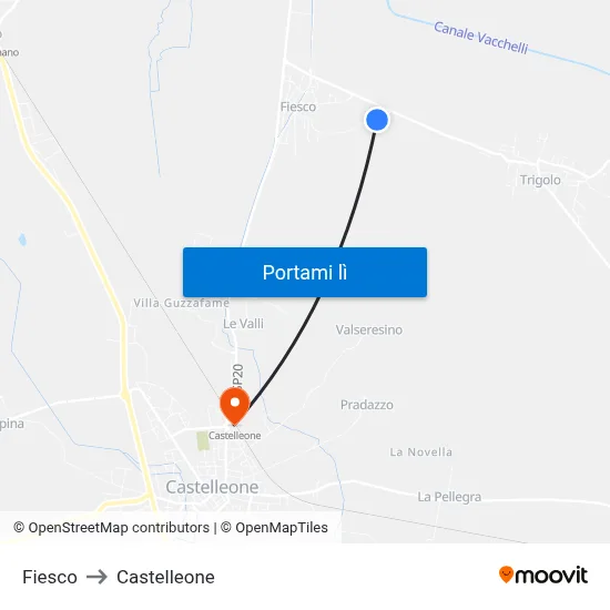 Fiesco to Castelleone map