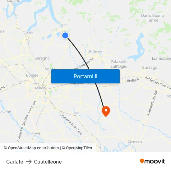 Garlate to Castelleone map