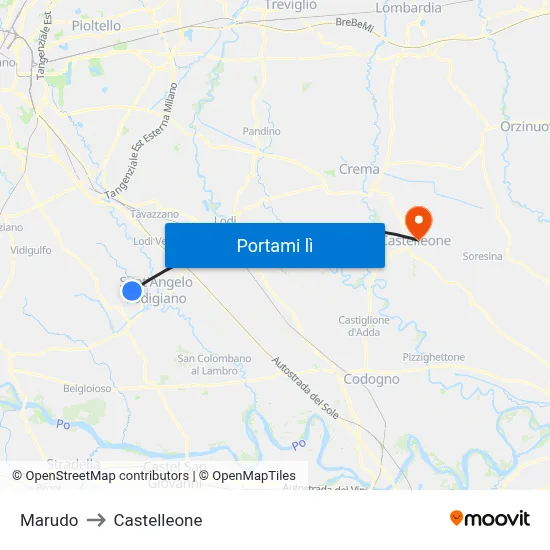 Marudo to Castelleone map