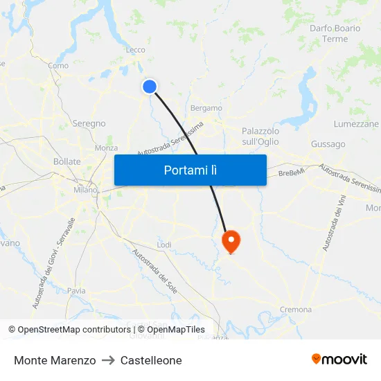 Monte Marenzo to Castelleone map