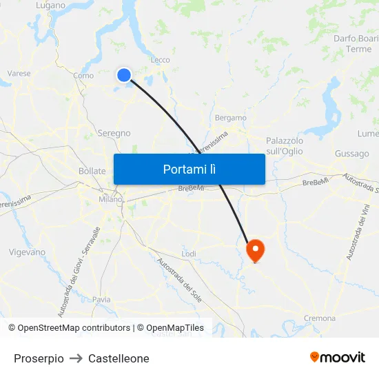 Proserpio to Castelleone map
