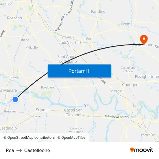 Rea to Castelleone map