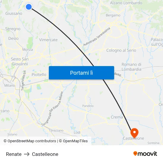 Renate to Castelleone map