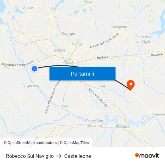 Robecco Sul Naviglio to Castelleone map