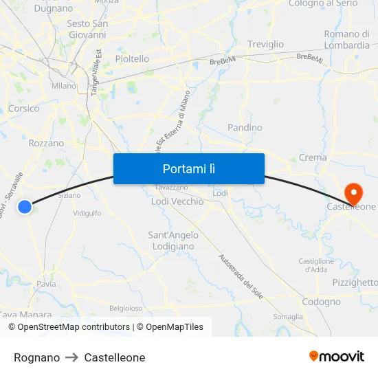 Rognano to Castelleone map