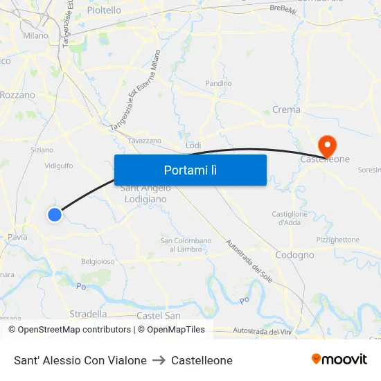 Sant' Alessio Con Vialone to Castelleone map