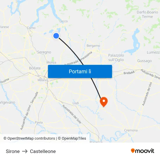 Sirone to Castelleone map