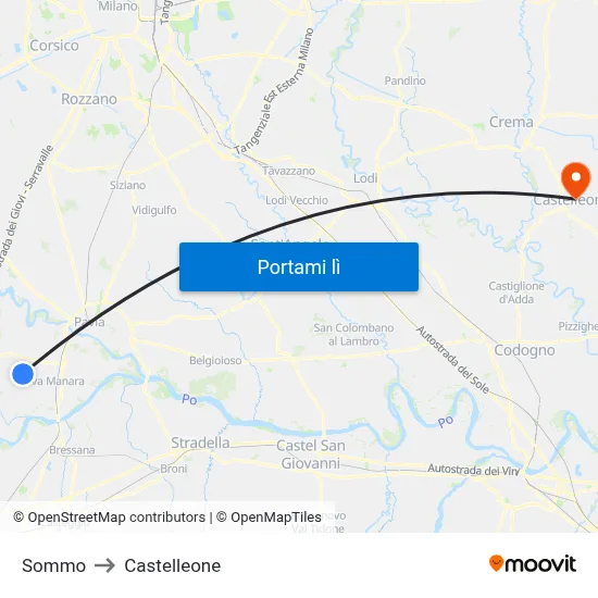Sommo to Castelleone map