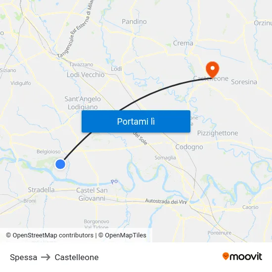 Spessa to Castelleone map
