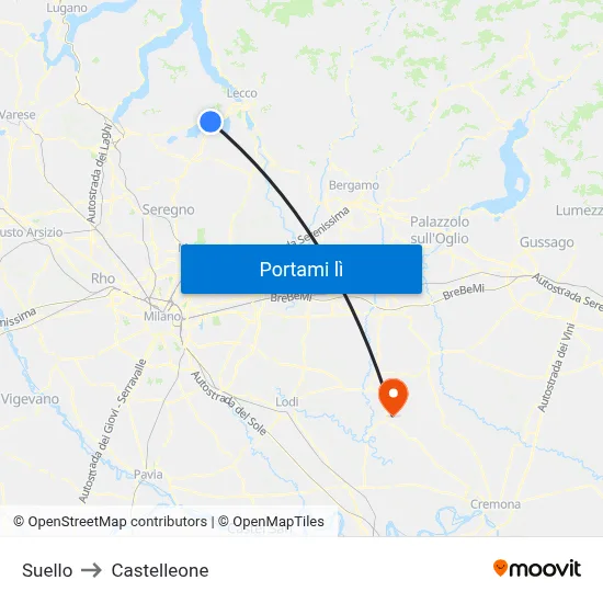Suello to Castelleone map