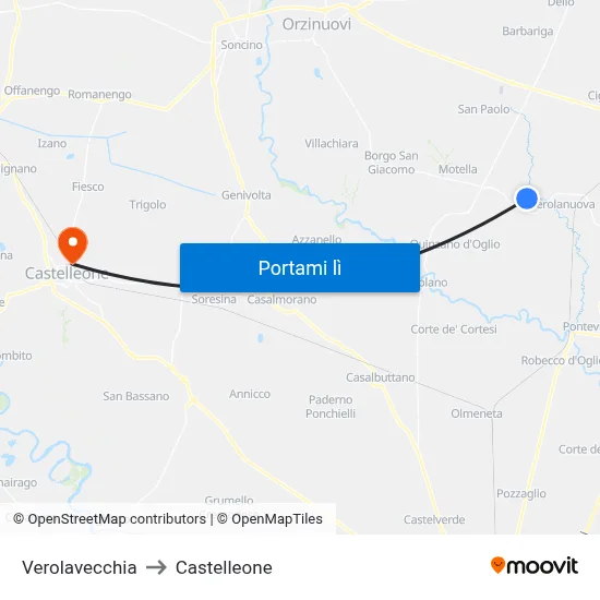 Verolavecchia to Castelleone map