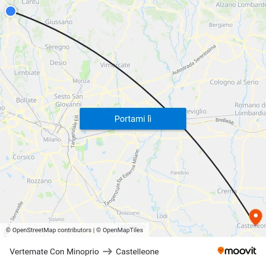 Vertemate Con Minoprio to Castelleone map